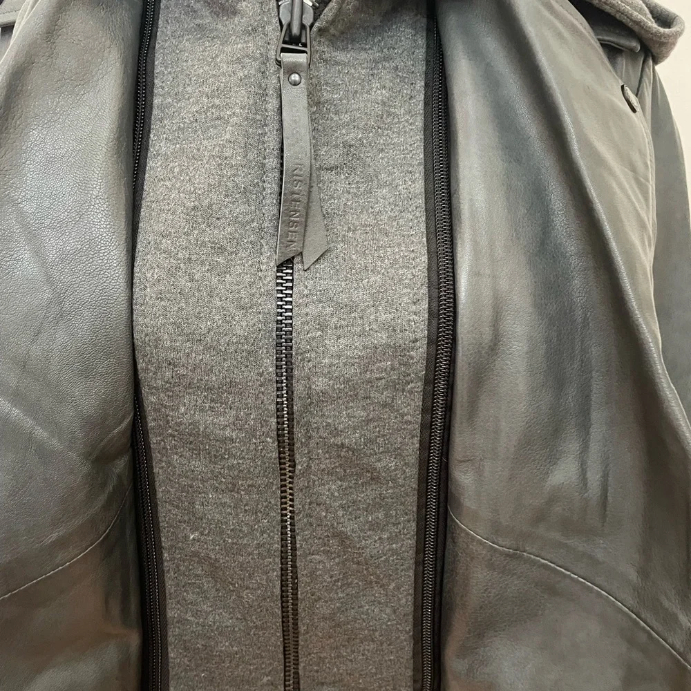 Genuine Leather Moto Jacket With Detachable Hood from BOD & CHRISTENSEN - Picture 7 of 12
